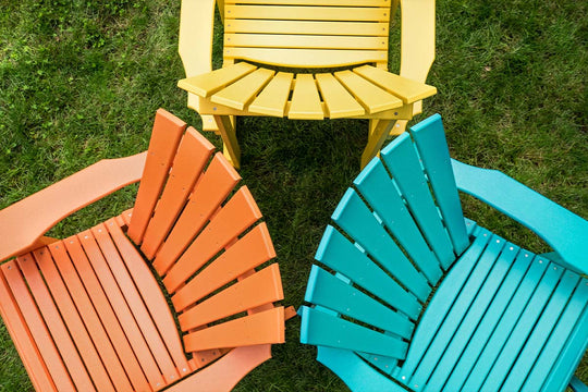 Amish poly outdoor chairs in bright colors