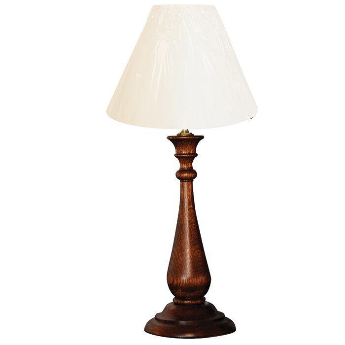 Turned wood fashion table lamp