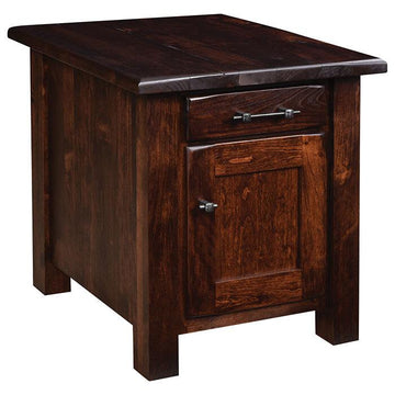 Barn Floor Amish End Table with Door - Foothills Amish Furniture