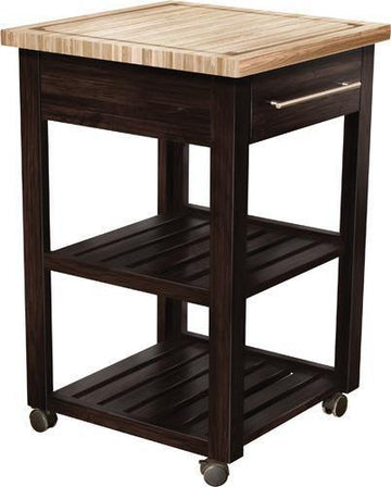 Amish Chef's Work Station with Butcher Block Top - Foothills Amish Furniture