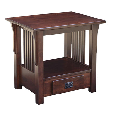 Amish Prairie Mission Bottom Drawer End Table - Foothills Amish Furniture