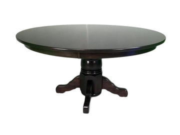 Amish Single Pedestal Solid Top Round Table - Foothills Amish Furniture