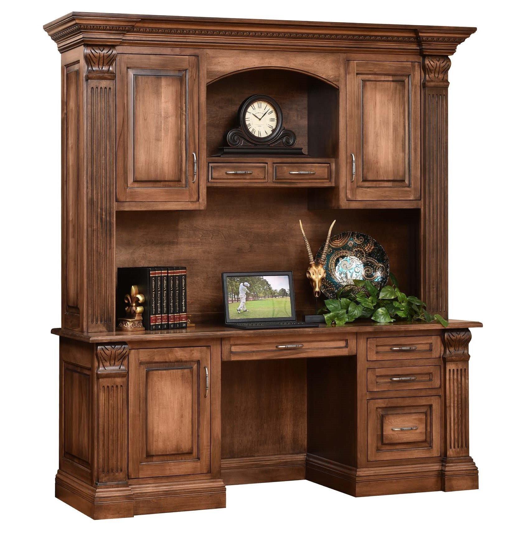 Montereau Amish Desk with Hutch Top Foothills Amish Furniture