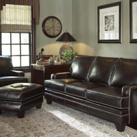 Smith Brothers 5331-A Leather Sofa, Chair & Ottoman - Foothills Amish Furniture
