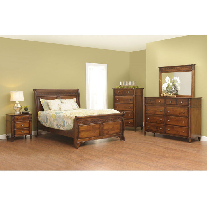 Amish made bedroom set with bed, dresser, nightstands and chest of drawers