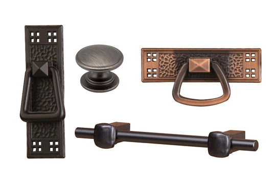 Amish furniture hardware options made of metal