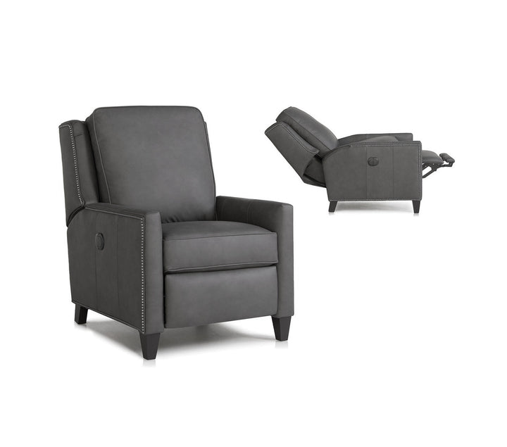 Smith Brothers gray leather recliner