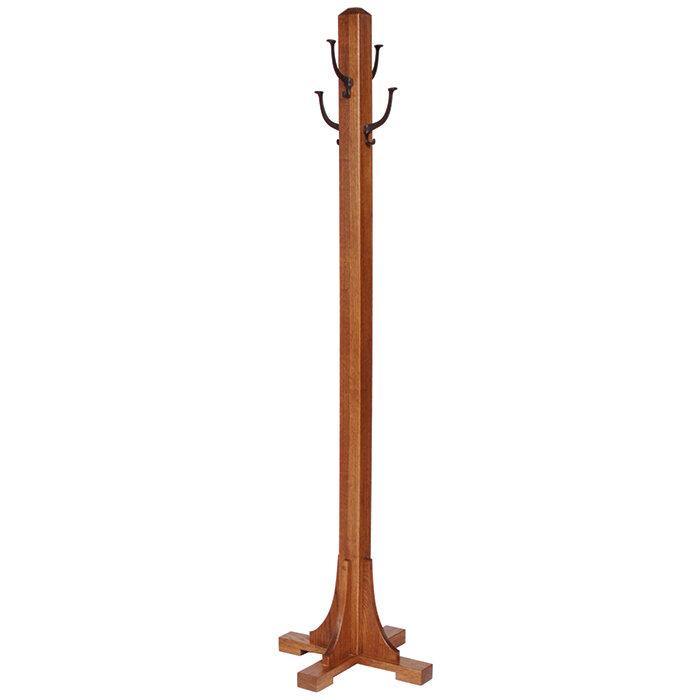 Amish Mission Hall Tree with Flat Base - Foothills Amish Furniture