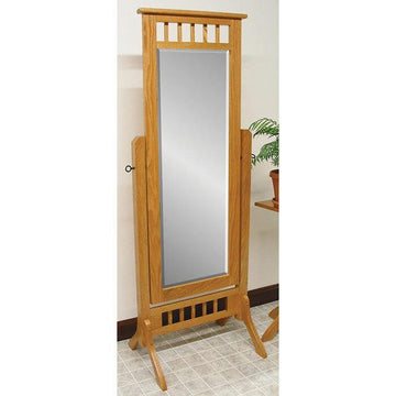 Amish Open Top Mission Cheval Mirror - Foothills Amish Furniture