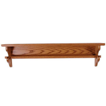 Amish Solid Wood Quilt Shelf with Rail - Foothills Amish Furniture