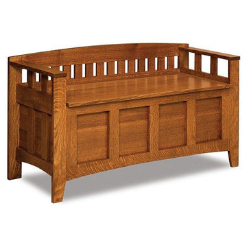 Westfield Amish Bench with Storage - Foothills Amish Furniture
