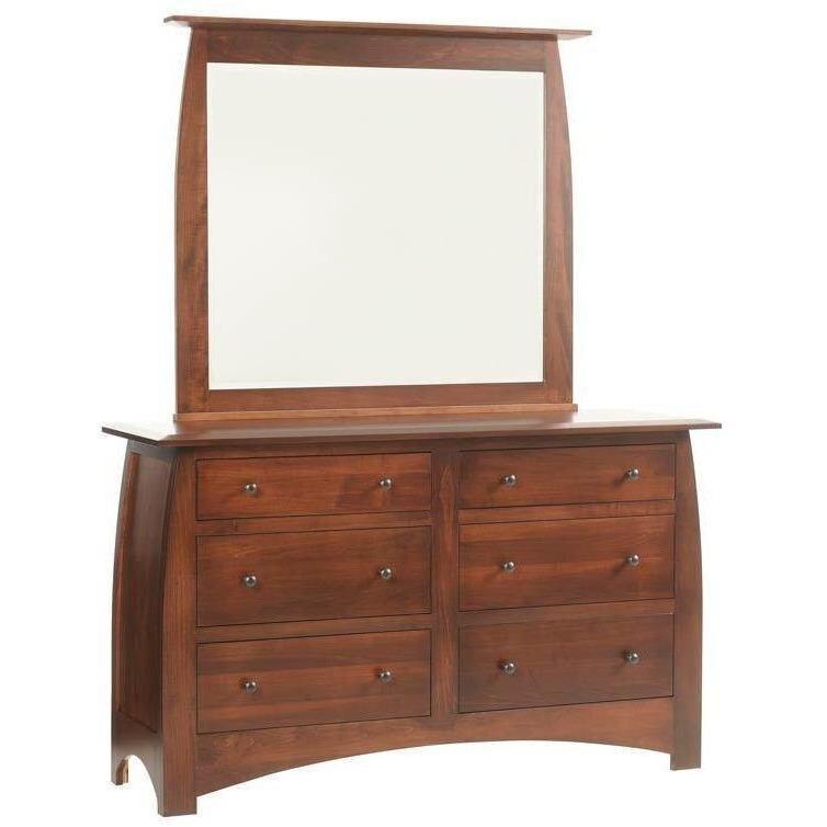 Bourdeaux Amish Low Dresser with Mirror - Foothills Amish Furniture