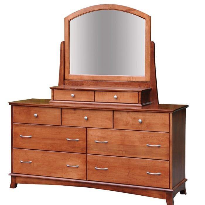 Crescent Tall Amish Dresser with 2-Drawer Jewelry Box - Foothills Amish Furniture