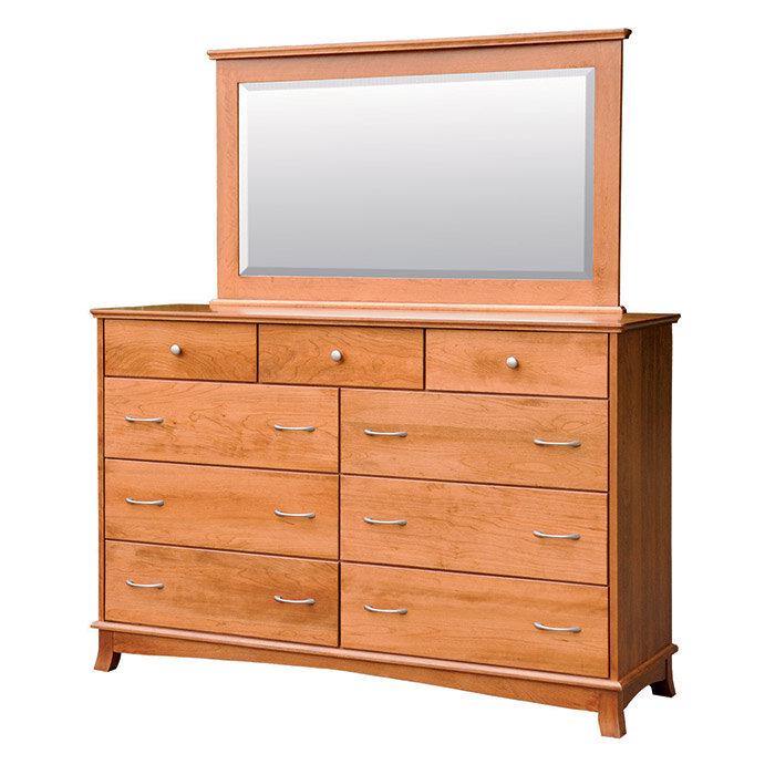 Crescent Tall Amish Dresser with Mirror - Foothills Amish Furniture
