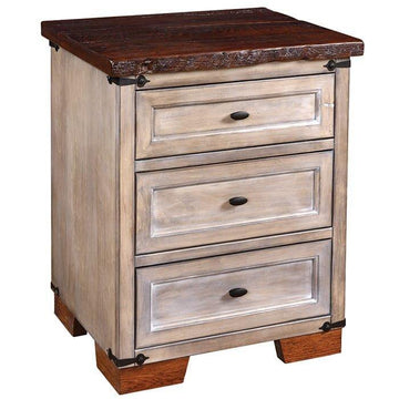 Farmhouse Heritage Reclaimed Wood 3-Drawer Amish Nightstand - Foothills Amish Furniture