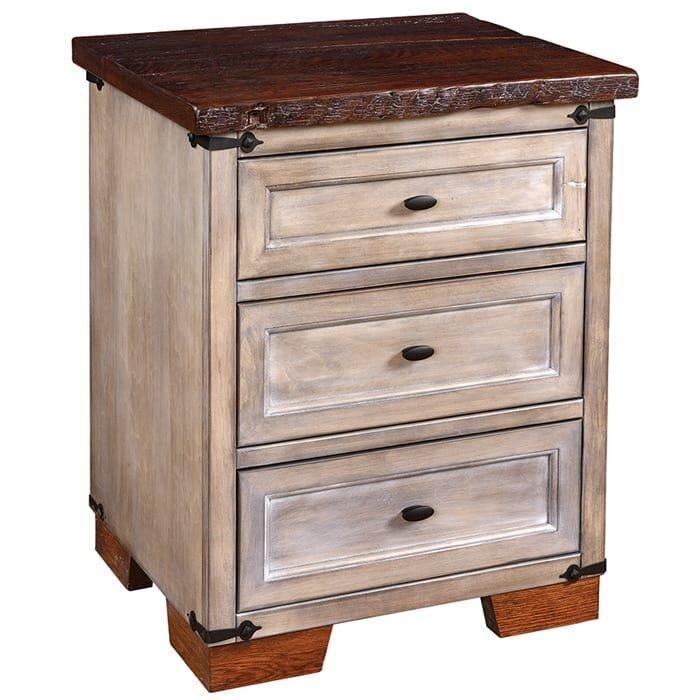 Farmhouse Heritage Reclaimed Wood 3-Drawer Amish Nightstand - Foothills Amish Furniture