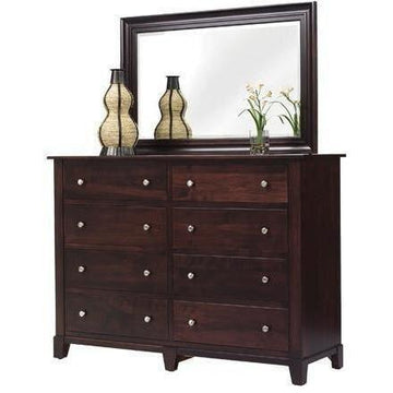 Greenwich Amish High Dresser with Mirror - Foothills Amish Furniture