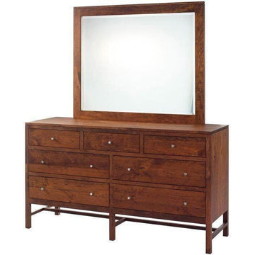 Lynnwood Amish Low Dresser with Mirror - Foothills Amish Furniture