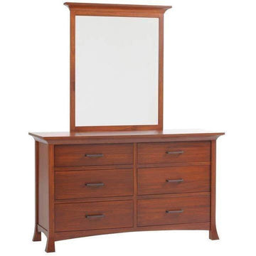 Oasis Amish Low Dresser with Mirror - Foothills Amish Furniture