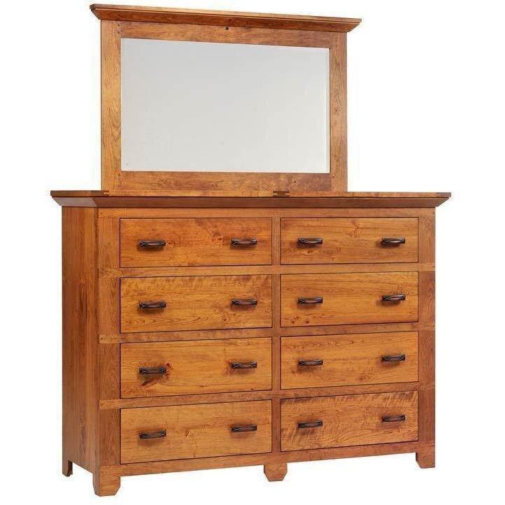 Redmond Wellington Amish High Dresser with Mirror - Foothills Amish Furniture