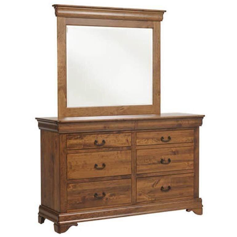Versailles Amish Low Dresser with Mirror - Foothills Amish Furniture