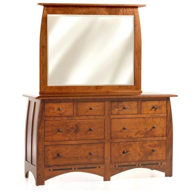 Vineyard Amish Low Dresser with Mirror - Foothills Amish Furniture
