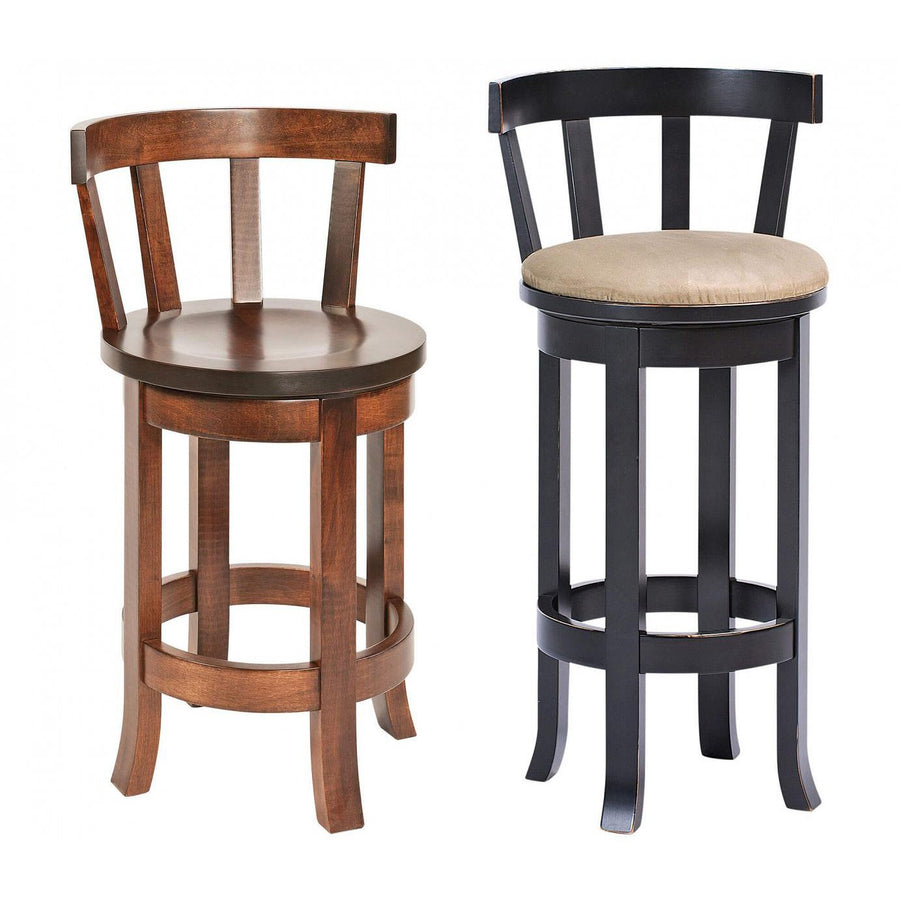 Belmont Amish Barstool with Meribeth Top - Foothills Amish Furniture