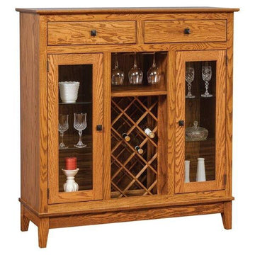Canterbury Amish Tall Wine Cabinet - Foothills Amish Furniture