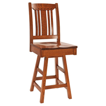 Grant Mission Amish Barstool with Swivel - Foothills Amish Furniture