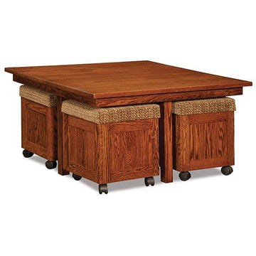 Amish Square Table Bench Set (5-Piece) - Foothills Amish Furniture