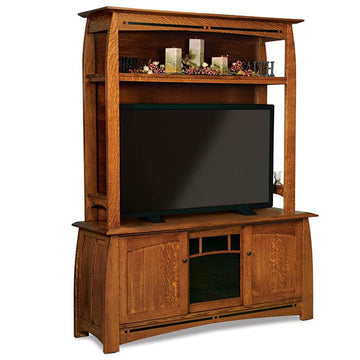 Boulder Creek Amish TV Stand with Hutch - Foothills Amish Furniture
