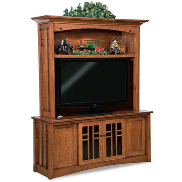 Kascade Amish TV Stand with Hutch - Foothills Amish Furniture