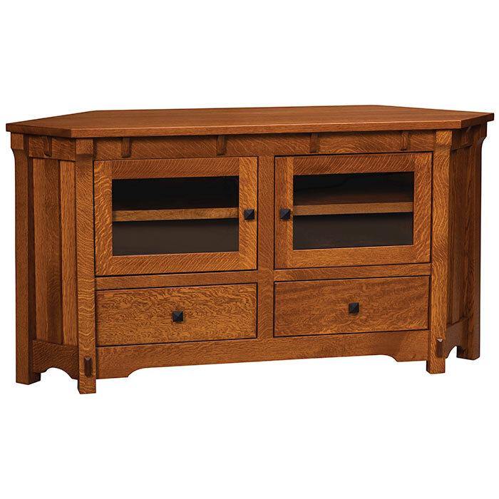 Manitoba 62" Corner Amish TV Stand - Foothills Amish Furniture