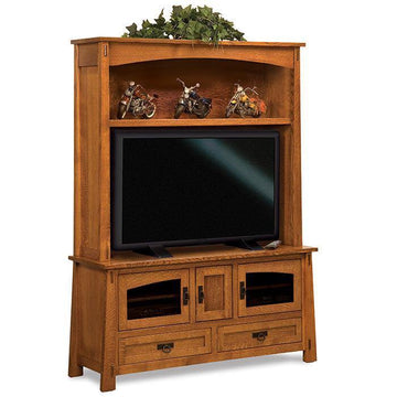 Modesto Amish TV Stand with Hutch - Foothills Amish Furniture