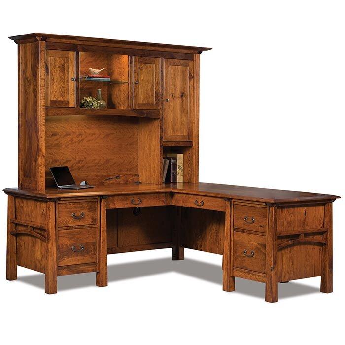 Artesa Amish L-Desk with Hutch - Foothills Amish Furniture