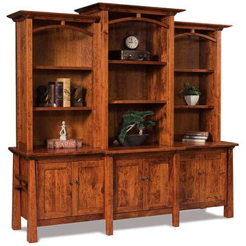 Artesa Amish Large Credenza with Hutch - Foothills Amish Furniture