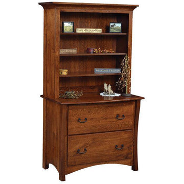 Amish Master Lateral File with Bookcase - Foothills Amish Furniture