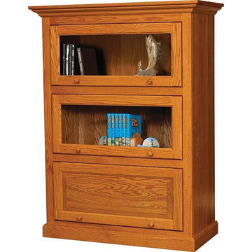 Traditional Amish Barrister 3-Door Bookcase - Foothills Amish Furniture