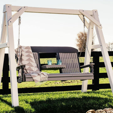 Leisure Lawns Pine Wood A-Frame Swing Stand from DutchCrafters Amish