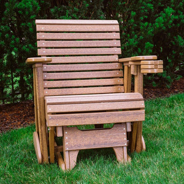 Amish 2' Poly Plain Outdoor Glider Chair - Foothills Amish Furniture