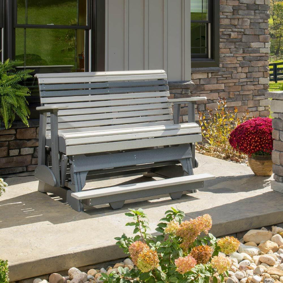 Amish 4' Poly Plain Balcony Outdoor Glider - Foothills Amish Furniture