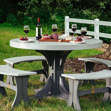 Amish 4' Poly Round Outdoor Table - Foothills Amish Furniture