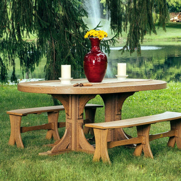 Amish 4' Poly x 6' Oval Outdoor Table - Foothills Amish Furniture