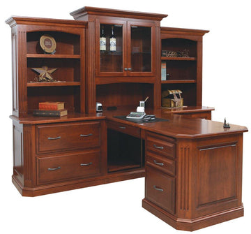 Buckingham Amish Partner Desk & 3-Piece Hutch - Foothills Amish Furniture
