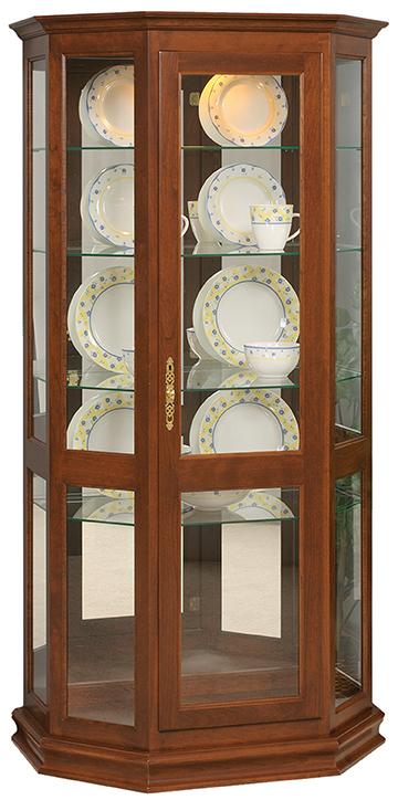 Angled Picture Frame Amish Curio Cabinet - Foothills Amish Furniture