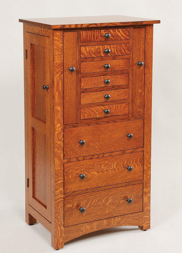 Bungalow Mission Amish Jewelry Armoire - Foothills Amish Furniture