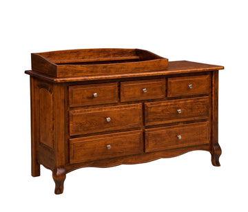 French Country 7-Drawer Amish Dresser with Box Top - Foothills Amish Furniture