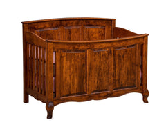 French Country Amish Solid Wood Crib with Panel Footboard - Foothills Amish Furniture