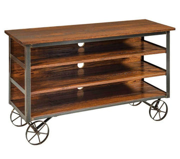 Harper Amish Solid Wood TV Cart