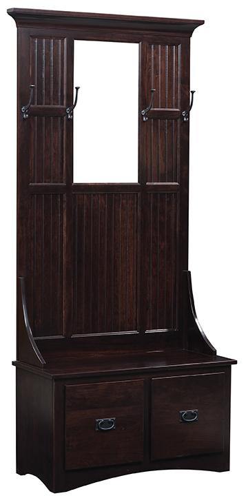 Amish Mission 2-Drawer Hall Seat - Foothills Amish Furniture